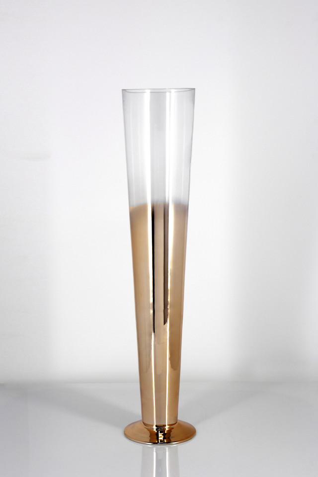 2 3 rose gold cone vase